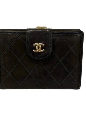 CHANEL Bicolore - Black Lambskin Bifold Wallet